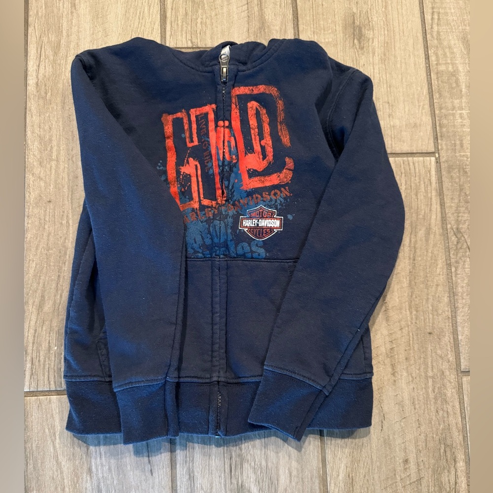 Size 5 youth navy blue zipper hoodie
